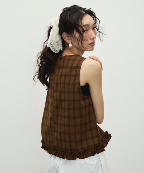 ブラウス シャツ COTTON LINEN CHECK レディース MHL.（エムエイチエル）の「COTTON LINEN CHECK（シャツ
