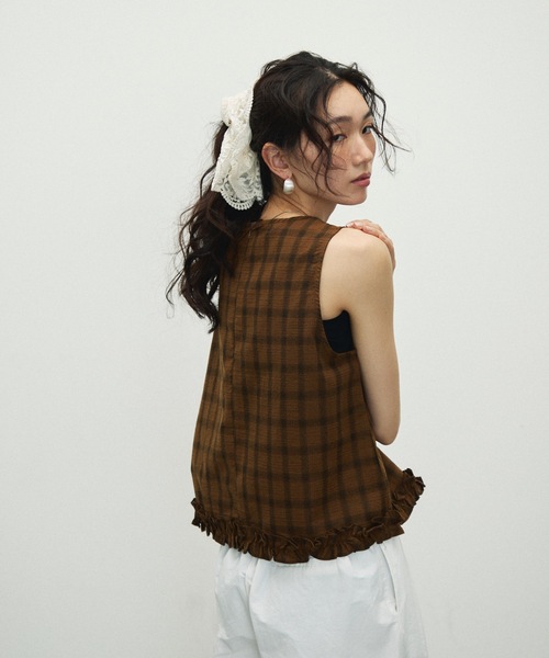 Le Jardin Ouvert / ルジャルダン | Cotton Frill Blouse コットン フリル ブラウス | 36 | ブラック | レディース コットンブラウス – CASA FLINE