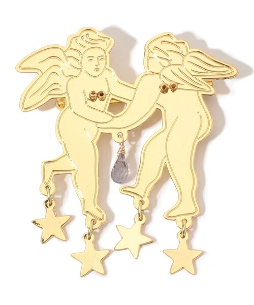 ブローチ MERCEDES SALAZAR TWO ANGELS STARS ブローチ レディース