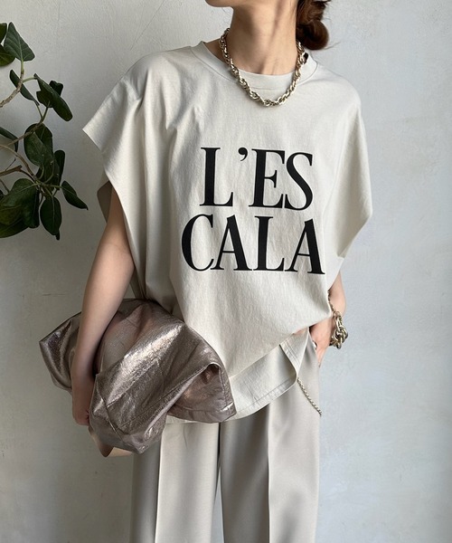 「DouDou」 半袖Tシャツ FREE ベージュ レディース DouDou 「DouDou」 半袖Tシャツ FREE ベージュ レディース