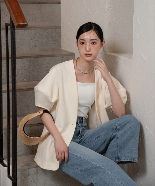 【美品】エレンディーク　アイボリー パフスリーブ ジャケット パフスリーブジャケット