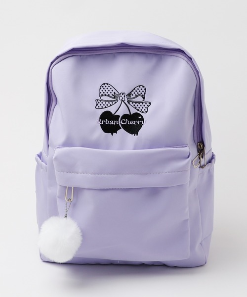 URBAN CHERRY リュック ポンポン付きチェリーロゴ刺繍リュック