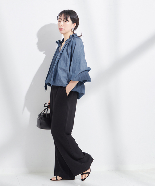 「journal standard L'essage」 長袖ブラウス FREE ネイビー レディース journal standard L'essage 「journal L'essage」 長袖ブラウス