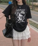 tシャツ 半袖 キャットロックゆったり半袖Tシ...の詳細画像1