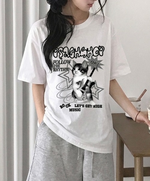 LADY LIKE（レディライク） tシャツ 半袖 キャットロックゆったり半袖T