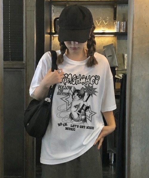 LADY LIKE（レディライク） tシャツ 半袖 キャットロックゆったり半袖T