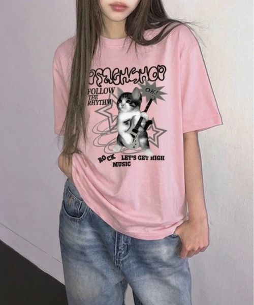 LADY LIKE（レディライク） tシャツ 半袖 キャットロックゆったり半袖T