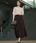 ロング スカート 「洗える」シアービエラ ギャ...の詳細画像2