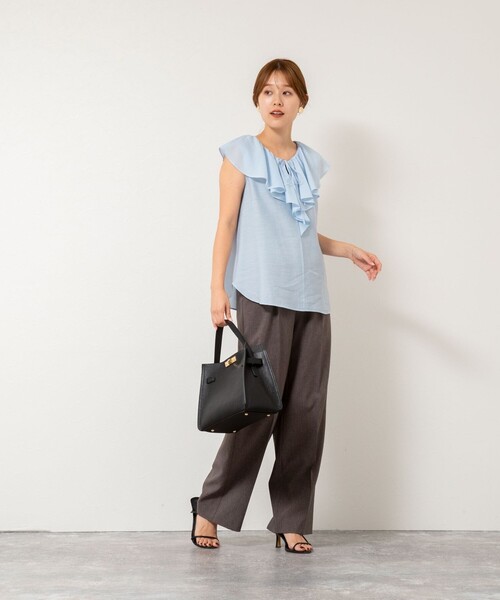 louren soft tie blouse black ノースリーブブラウス louren soft tie blouse black ノースリーブブラウスの通販 by raku