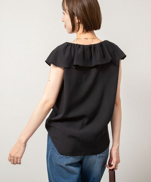 シアーラッフルノースリブラウス NOLLEY'S｜シアーラッフルノースリーブブラウス | Rakuten Fashion