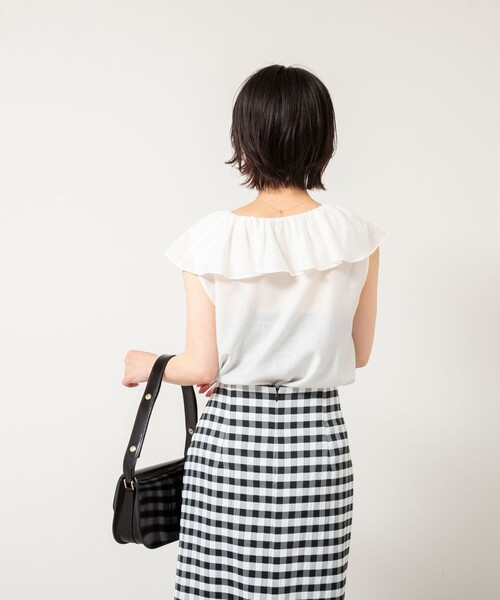 シアーラッフルノースリブラウス NOLLEY'S｜シアーラッフルノースリーブブラウス | Rakuten Fashion