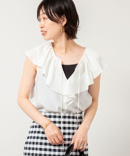 新品★NOLLEY'S sophi ノーリーズ ブロードラッフルシャツブラウス NOLLEY'S Sophi（ノーリーズソフィー） ブラウス シャツ シアー