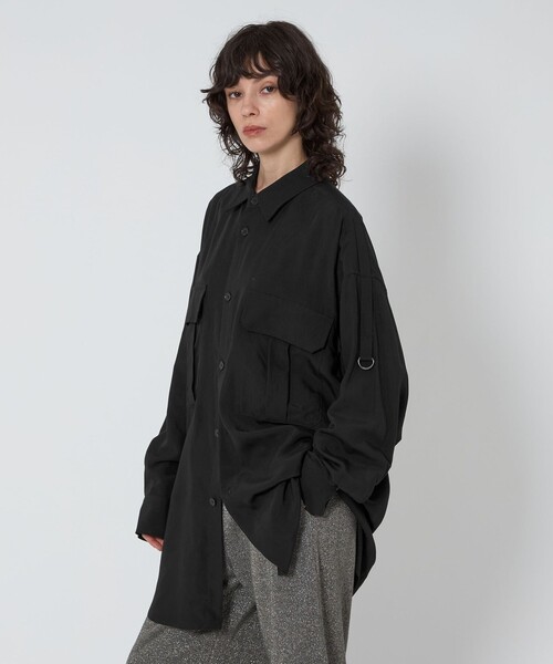 ブラウス シャツ 「ASTRAET」2ポケット ソデターンアップシャツ UNISEX レディース メンズ