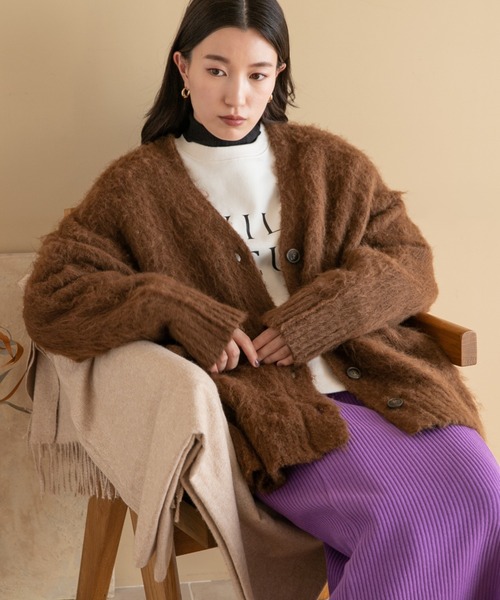 LOWRYS FARM（ローリーズファーム） ニットカーディガン FREE ベージュ