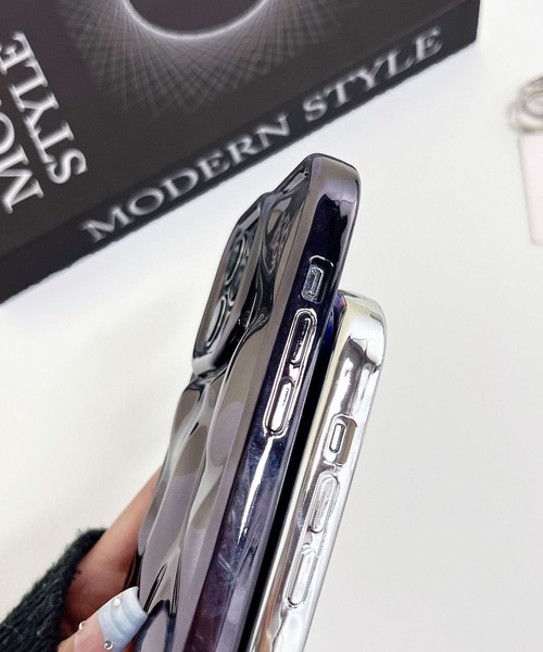 c.u.l スマホケース でこぼこ メタリック 隕石テクスチャー iPhone