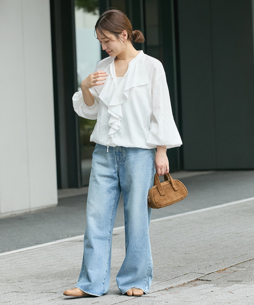JOURNAL STANDARD ブラウス シャツ ボイルストライプフリル