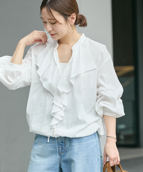 JOURNAL STANDARD ブラウス シャツ ボイルストライプフリル