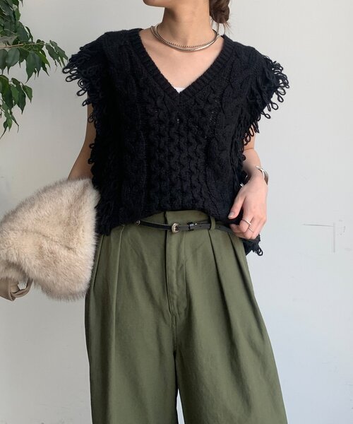 DouDou（ドゥドゥ） ニット セーター 「WEB限定」ループフリンジニット