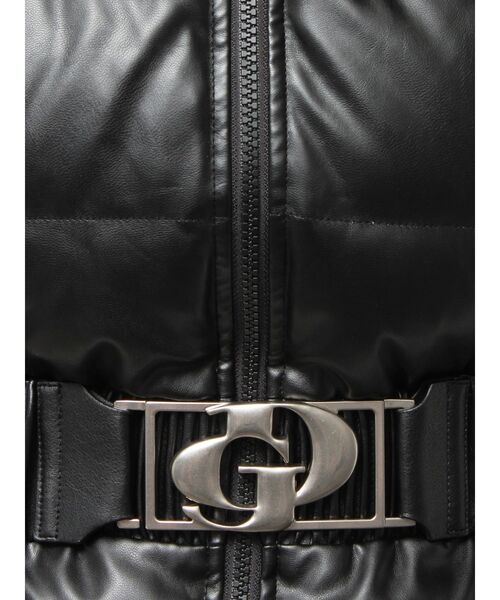 【美品・希少】グッチ 2way ダウンジャケット フード GG柄 レザータグ 黒 グッチ GUCCI ヤンキース コラボ 2018年 刺繍 レース ダウン