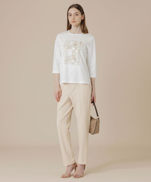 未使用 MACKINTOSH マッキントッシュ BIBURY FLOWER 001 Tシャツ 1点 38 コットン100％ 半袖 トップス レディース AM7954A53 BIBURY FLOWER】シルエットバイブリープリントTシャツ(トップス