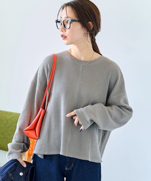 tシャツ 限定展開　ワッフル ショート ラウンド クルー ネック プルオーバー レディース | FREAK'S STORE | 21