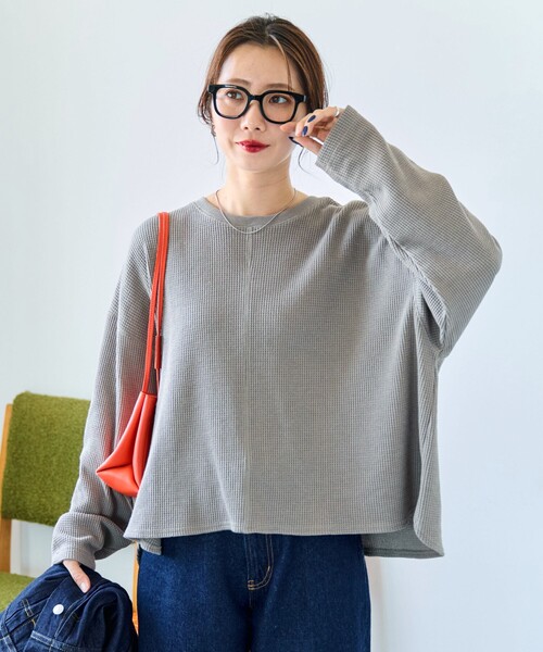 tシャツ 限定展開　ワッフル ショート ラウンド クルー ネック プルオーバー レディース | FREAK'S STORE | 22
