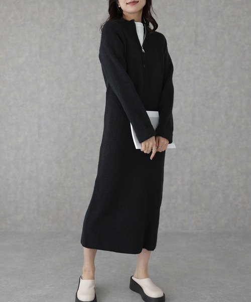 Lace Ladies（レースレディース） ワンピース ハーフジップ リブ