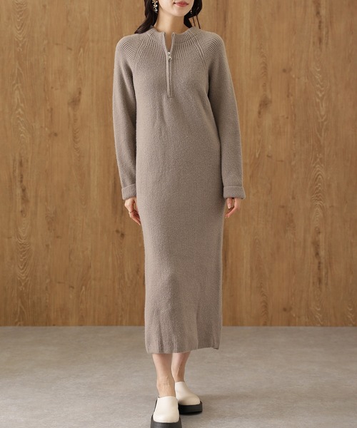 Lace Ladies（レースレディース） ワンピース ハーフジップ リブ