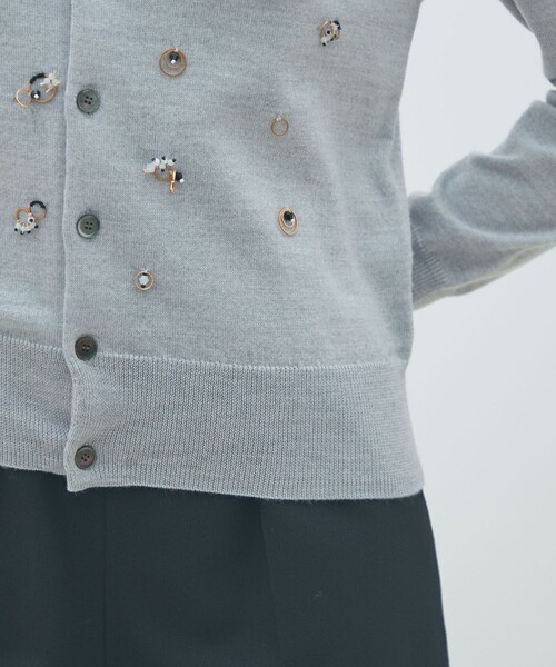 MACPHEE（マカフィー） カーディガン ウールビジュー クルーネック