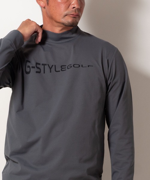 BAYBLO tシャツ (SA) 複合繊維 モックネック ロゴ 長袖 Tシャツ メンズ