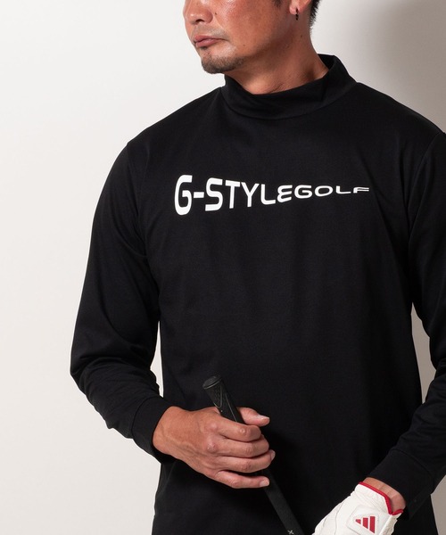 BAYBLO tシャツ (SA) 複合繊維 モックネック ロゴ 長袖 Tシャツ メンズ