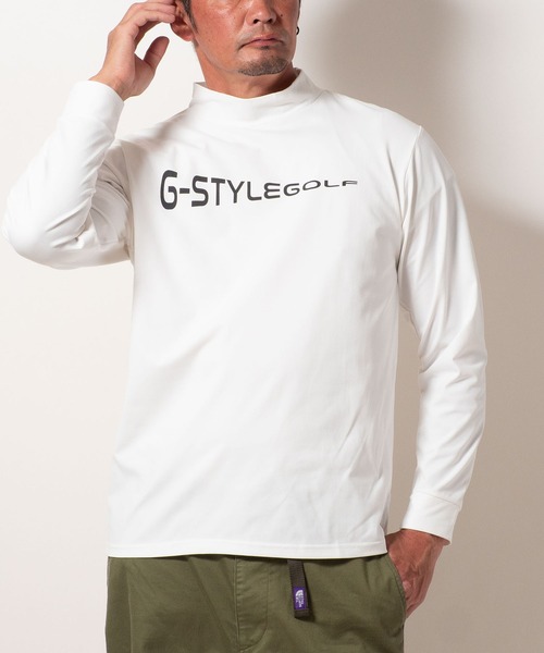 BAYBLO tシャツ (SA) 複合繊維 モックネック ロゴ 長袖 Tシャツ メンズ