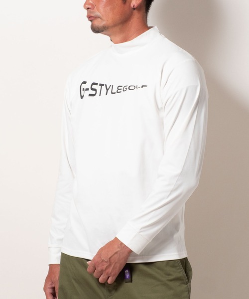 BAYBLO tシャツ (SA) 複合繊維 モックネック ロゴ 長袖 Tシャツ メンズ