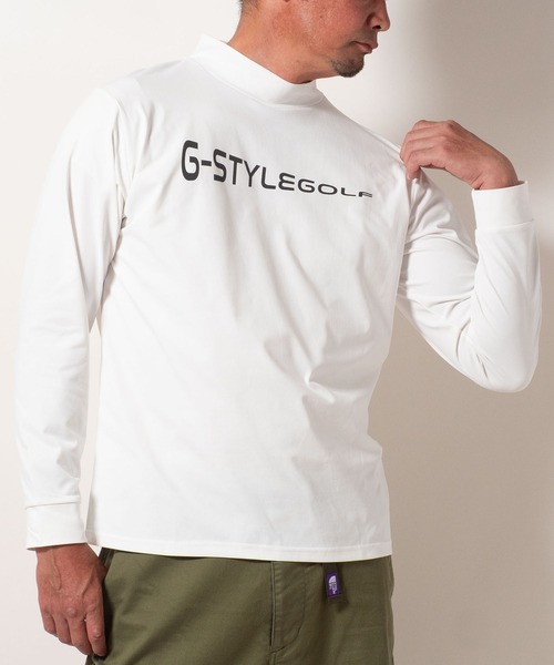 BAYBLO tシャツ (SA) 複合繊維 モックネック ロゴ 長袖 Tシャツ メンズ
