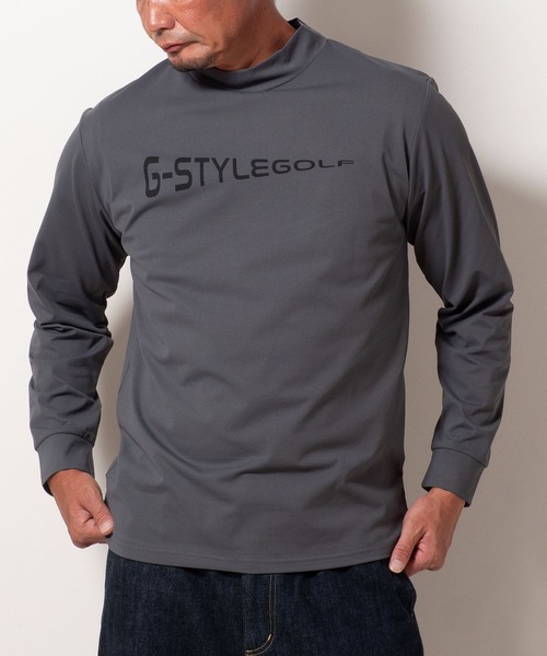 BAYBLO tシャツ (SA) 複合繊維 モックネック ロゴ 長袖 Tシャツ メンズ