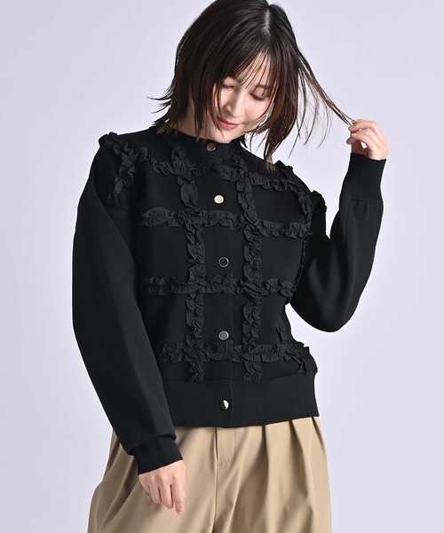 rawfudge カーディガン RAW FUDGE（ローファッジ） カーディガン チェック柄プレーティング