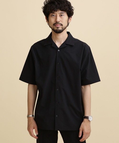 「NANO universe」 半袖シャツ M ネイビー メンズ_画像3