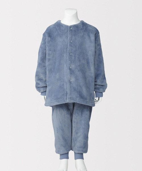 無印良品（MUJI） パジャマ キッズ 着る毛布 腹巻付き長袖パジャマ