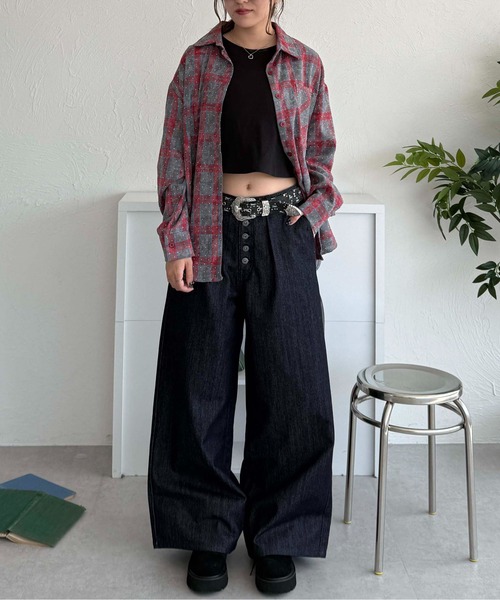 ジーンズ フロントタックリジットデニム メンズ レディース : ZOZOTOWN