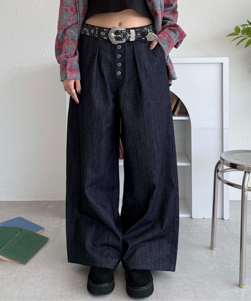 ジーンズ フロントタックリジットデニム メンズ レディース : ZOZOTOWN