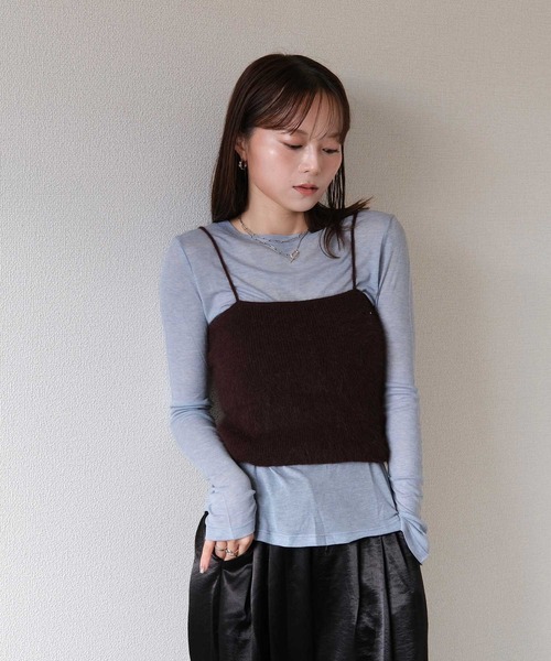 Reurie'（レウリィ） キャミソール アンゴラブレンドニットビスチェ