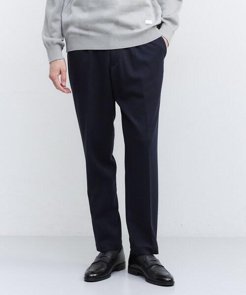 【新品未使用】TAKEO KIKUCHI 黒 スラックス セットアップ対応】ソフトサーモウィンタースラックス（フルレングス