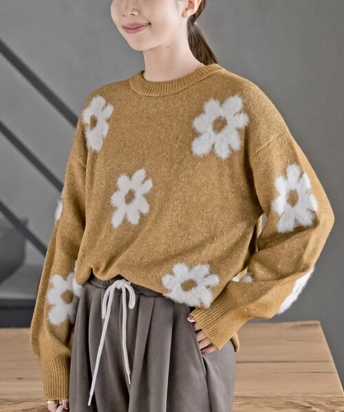 r・p・s（アールピーエス） ニット セーター フラワーシャギーニット