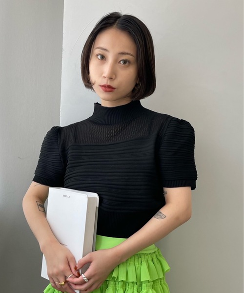 「SANSeLF」 半袖ニット FREE ピンク レディース_画像5