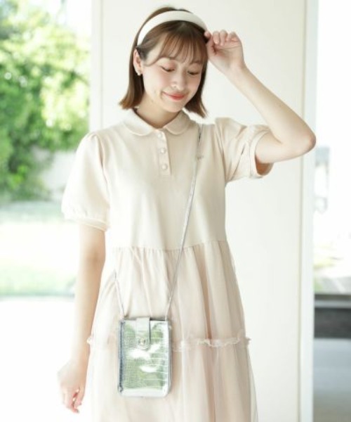 「F i.n.t」 ドッキングワンピース FREE ピンクベージュ レディース_画像2