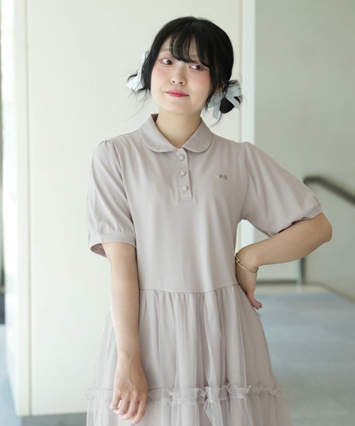 「F i.n.t」 ドッキングワンピース FREE ピンクベージュ レディース_画像3