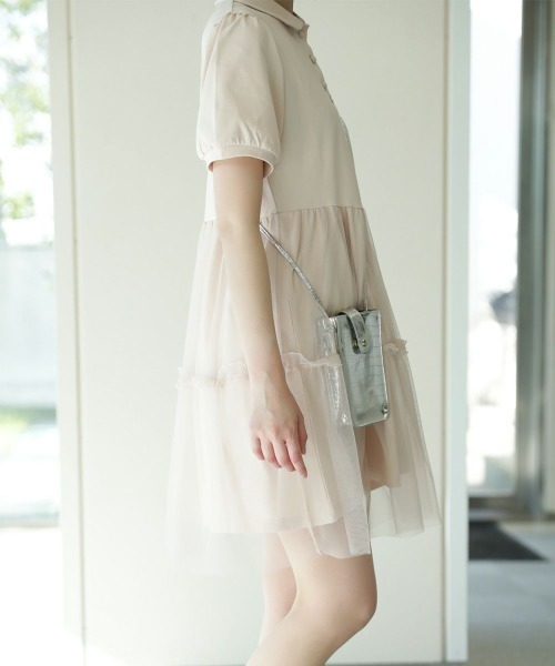 「F i.n.t」 ドッキングワンピース FREE ピンクベージュ レディース_画像7