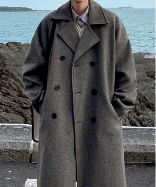 link lot チェスターコート コート メルトンタッチダブルチェスター