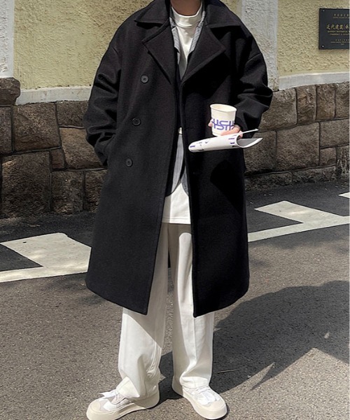 link lot チェスターコート コート メルトンタッチダブルチェスター