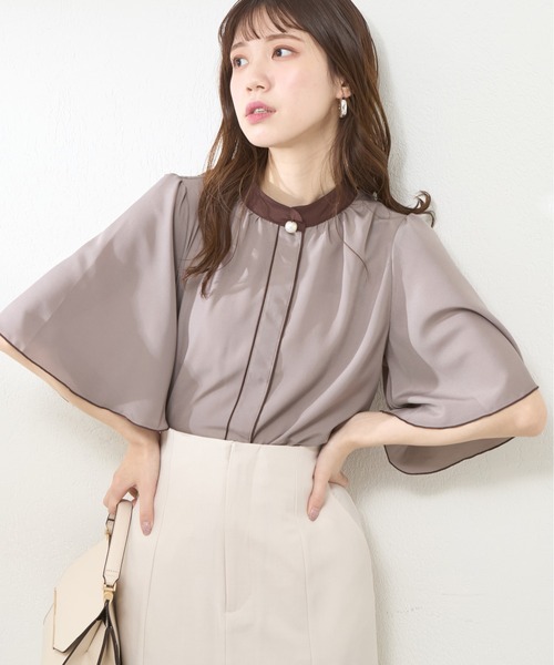 「natural couture」 7分袖ブラウス FREE ピンク レディース_画像5
